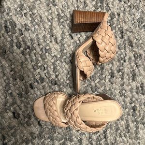 Braided strap heeled sandal